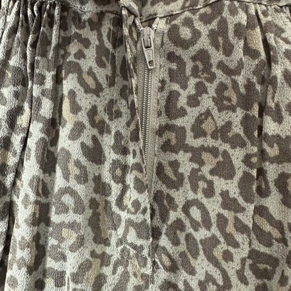 Wrap London Skirt Womens 10 Beige Animal Print Zip Layered Flowy Viscose Midi - Picture 11 of 14